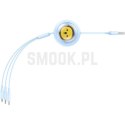 BASEUS kabel zwijany 3w1 USB A do Micro USB / Lightning / Typ C 3.5A CB000063 1,1 m niebieski