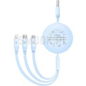 BASEUS kabel zwijany 3w1 USB A do Micro USB / Lightning / Typ C 3.5A CB000063 1,1 m niebieski