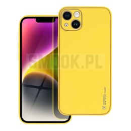 Futerał LEATHER CASE skórzany do IPHONE 14 Plus żółty