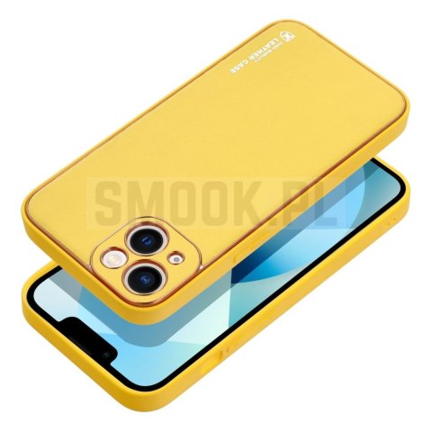Futerał LEATHER CASE skórzany do IPHONE 14 Plus żółty Futerał LEATHER CASE skórzany do IPHONE 14 Plus żółty