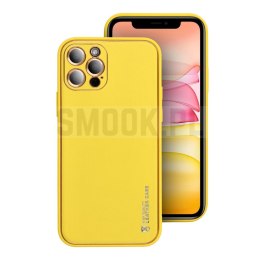 Futerał LEATHER CASE skórzany do IPHONE 15 Plus żółty