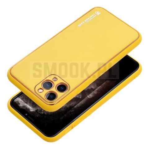 Futerał LEATHER CASE skórzany do IPHONE 15 Pro żółty Futerał LEATHER CASE skórzany do IPHONE 15 Pro żółty