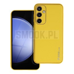Futerał LEATHER CASE skórzany do SAMSUNG S23 FE żółty