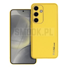 Futerał LEATHER CASE skórzany do SAMSUNG S24 żółty